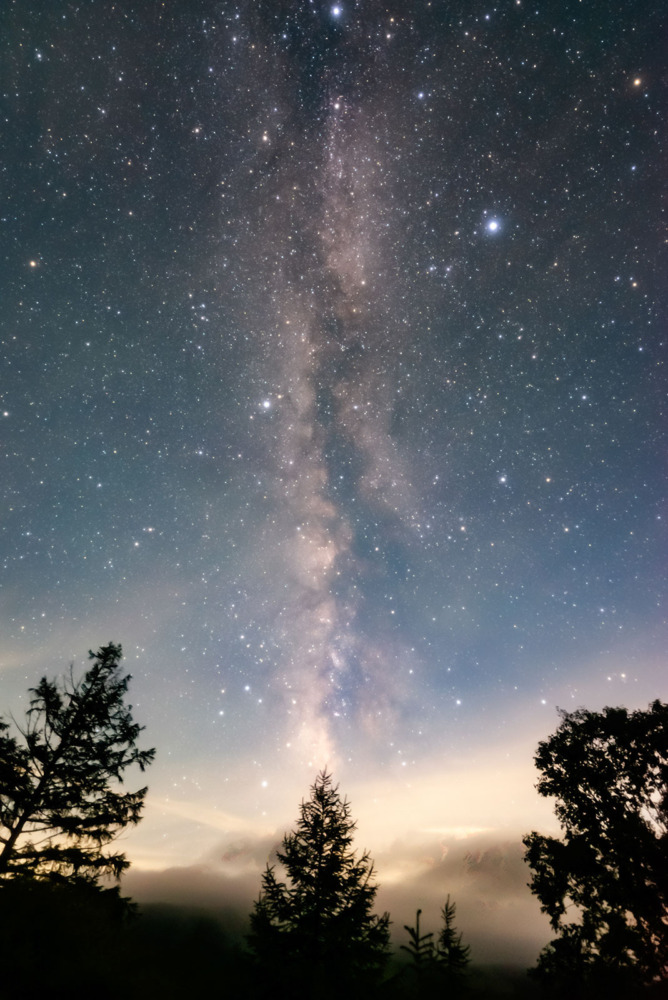2025年7月18日ビーナスラインにある夕陽の丘公園からの星空